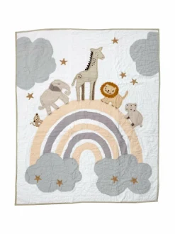 Huovat & Päiväpeitot|Casa Stockmann Globe-päiväpeitto 125 x 150 cm WHITE/PASTEL COMBO