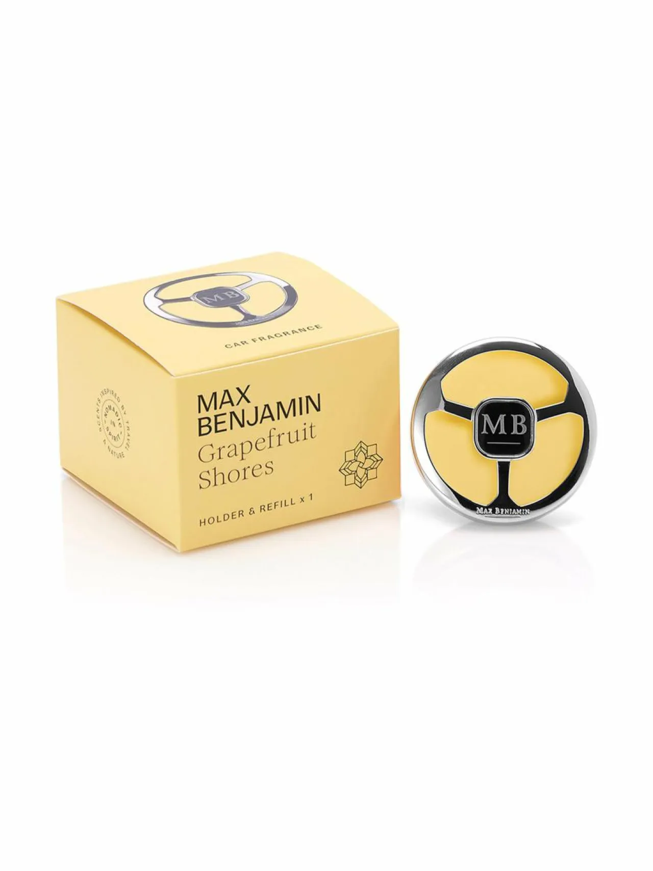 Huonetuoksut & Tuoksukynttilät|Max Benjamin Grapefruit Shores -autotuoksu YELLOW