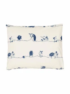 Liinavaatteet|Moomin Arabia Haisuli- luomupuuvillainen tyynyliina, 50 x 60 cm WHITE-NAVY