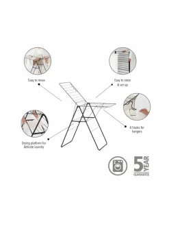 Pyykkihuolto|Brabantia HangOn -pyykkiteline 20 m MATT BLACK