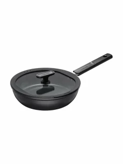 Keitto- & Paistoastiat|Fiskars Hard Face Sauté -paistinpannu kannella, 24 cm BLACK