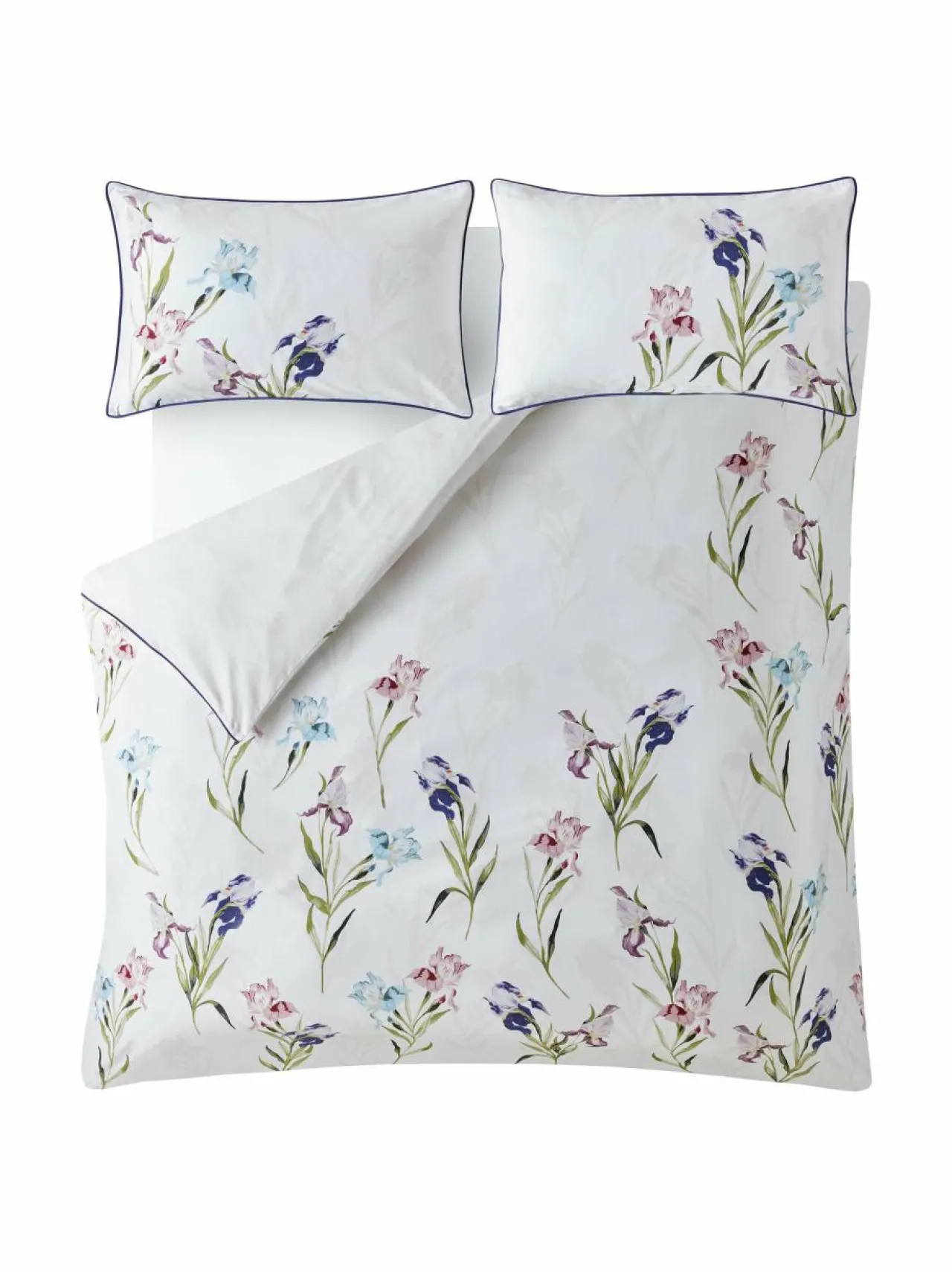 Liinavaatteet|Laura Ashley Hawling Irises -satiinipussilakanasetti 65 GRAPE PURPLE