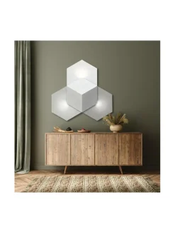 Taulut & Julisteet|Siinne Heksagon valoelementti 3 harmaasävyt VALKOINEN, VAALEANHARMAA, KESKIHARMAA