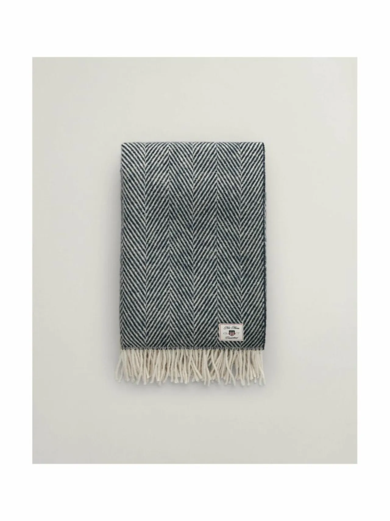 Huovat & Päiväpeitot|Gant Home Herringbone-villahuopa 130 x 200 cm 433 EVENING BLUE