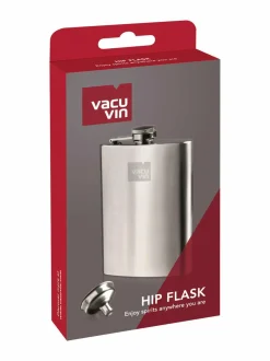 Baari- & Viinitarvikkeet|Vacuvin Hip Flask & Funnel -taskumatti ja suppilo STEEL