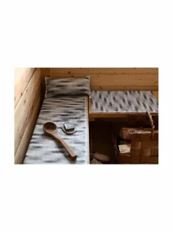 Sauna|Lapuan Kankurit Hohto-saunatyyny pellava-puuvillasekoitteesta 20 x 46 cm 9 WHITE-GREY