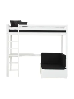 Lasten Kalusteet|Hoppekids ECO Dream Parvisänky kulmapöydällä ja lisävuoteella 90cm x 200cm VALKOINEN