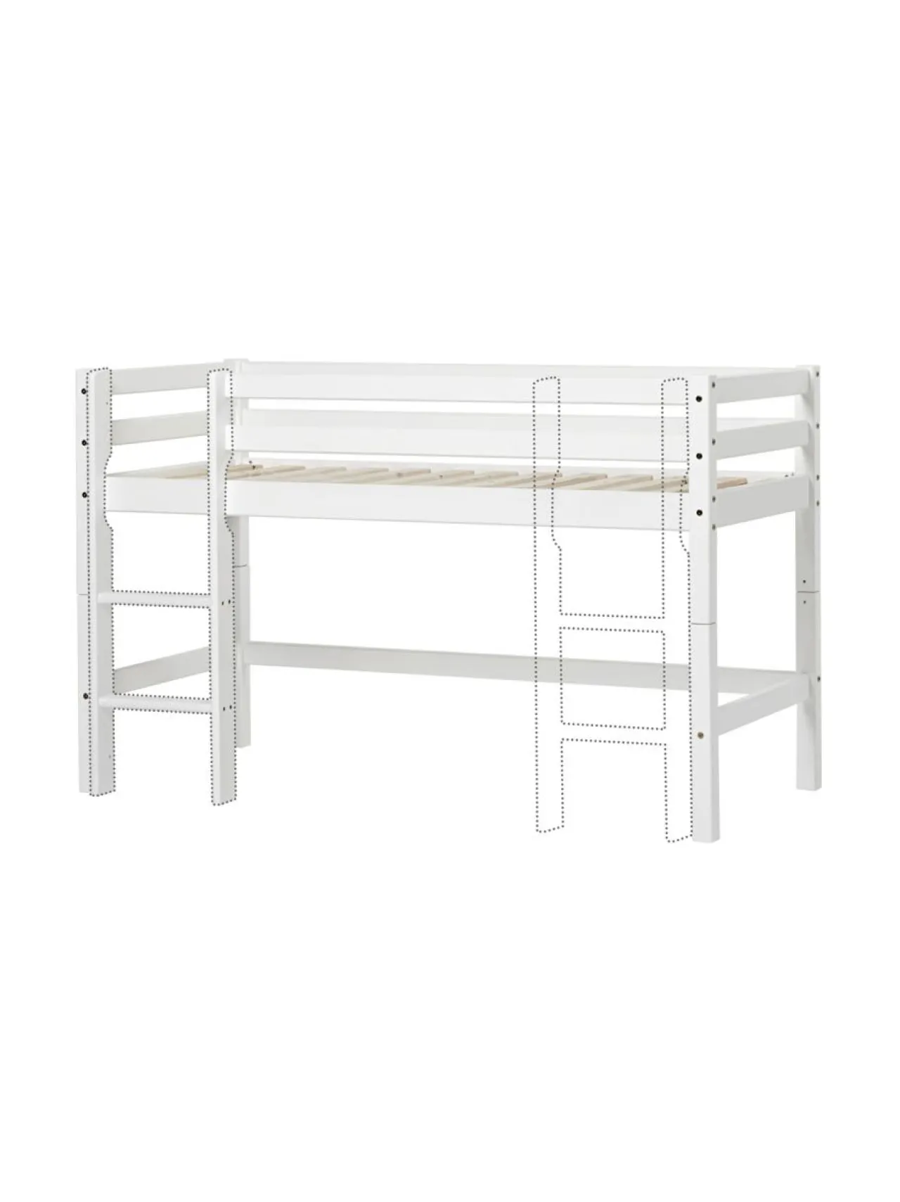 Lasten Kalusteet|Hoppekids ECO Dream puolikorkea sänky 70 x 160 cm, Valkoinen