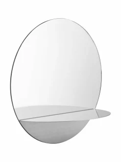 Peilit, Kellot & Kehykset|Normann Copenhagen Horizon Mirror Round -peilihylly STAINLESS STEEL