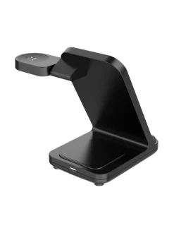 Puhelintarvikkeet|Fixed 3in1 langaton latausasema Samsungille MUSTA