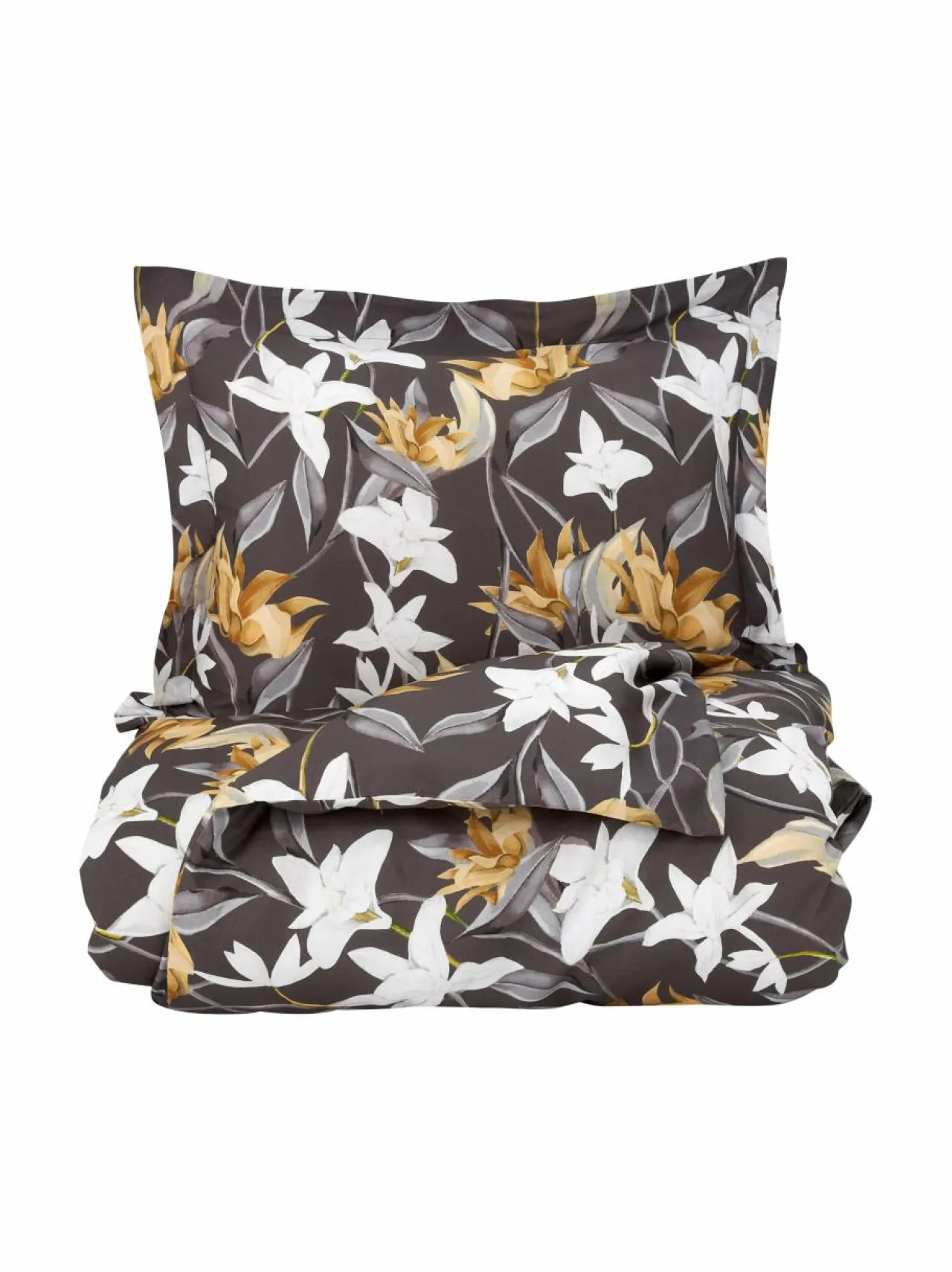 Liinavaatteet|Villa Stockmann Iris-satiinityynyliina DK.GREY/WHITE/SAND COMBO