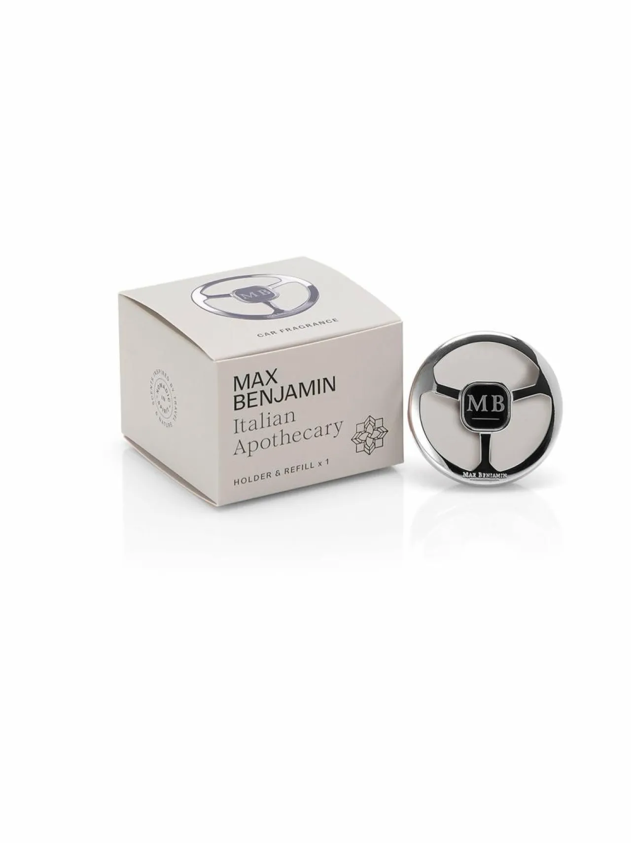 Huonetuoksut & Tuoksukynttilät|Max Benjamin Italian Apothecary -autotuoksu LIGHT GREY