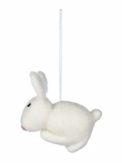 Koriste-Esineet|Pentik Jänönen-huopakoriste 6 cm WHITE