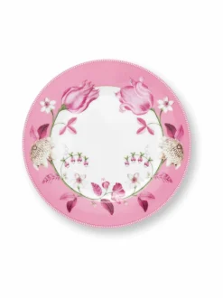 Lautaset & Kulhot|PIP Studio Jolie Tulip -posliinilautanen 23 cm PINK