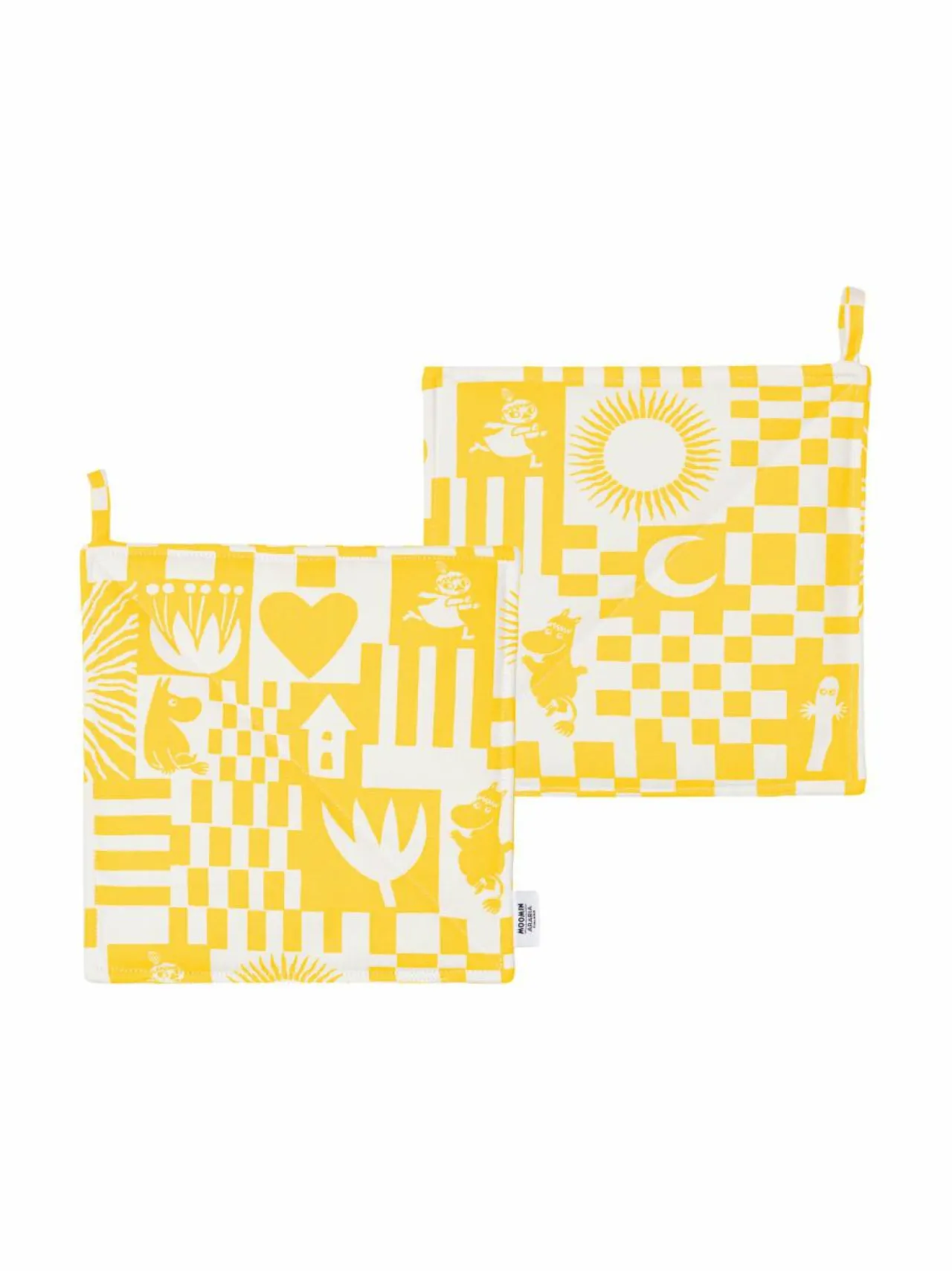 Keittiö- & Kattaustekstiilit|Moomin Arabia Juhlat-patalaput 22 x 22 cm, 2 kpl YELLOW