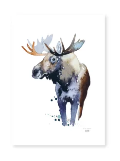 Taulut & Julisteet|ESTER VISUAL Juliste Kruunupää hirvi 50x70 cm