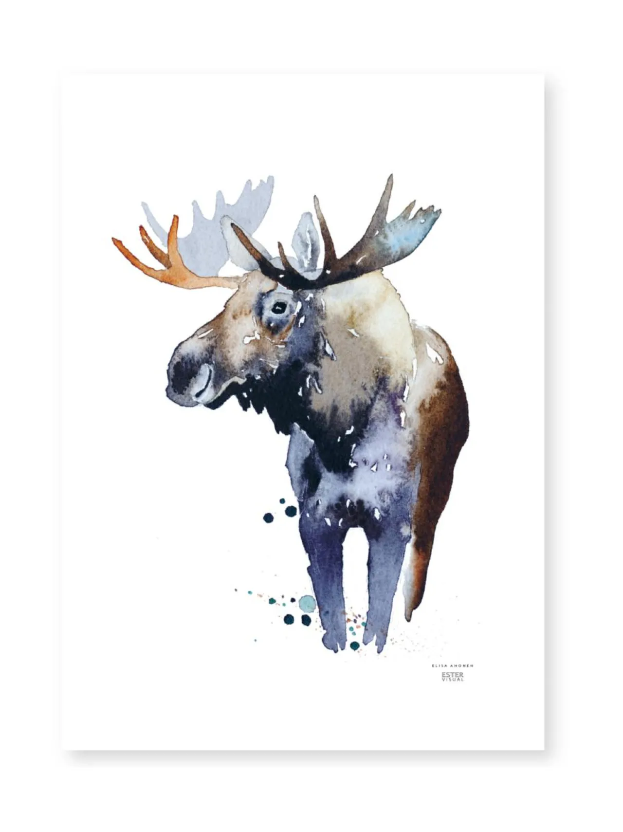 Taulut & Julisteet|ESTER VISUAL Juliste Kruunupää hirvi 50x70 cm