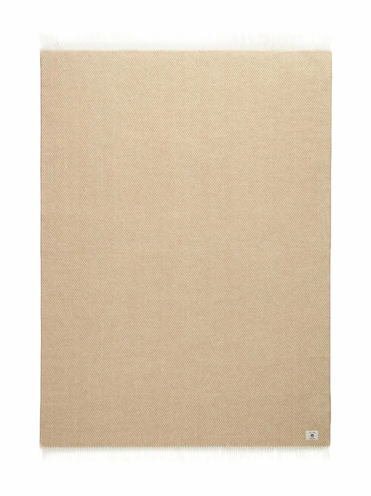 Huovat & Päiväpeitot|Gant Home Kalanruotokuvioinen villainen torkkupeite 248 DARK KHAKI