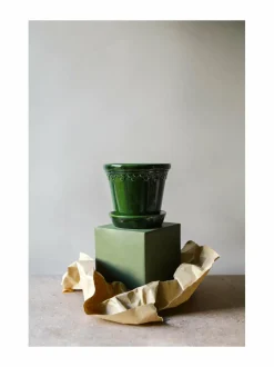 Ruukut & Istutusastiat|Bergs Potter Københavner-ruukku Ø 14 cm EMERALD GREEN