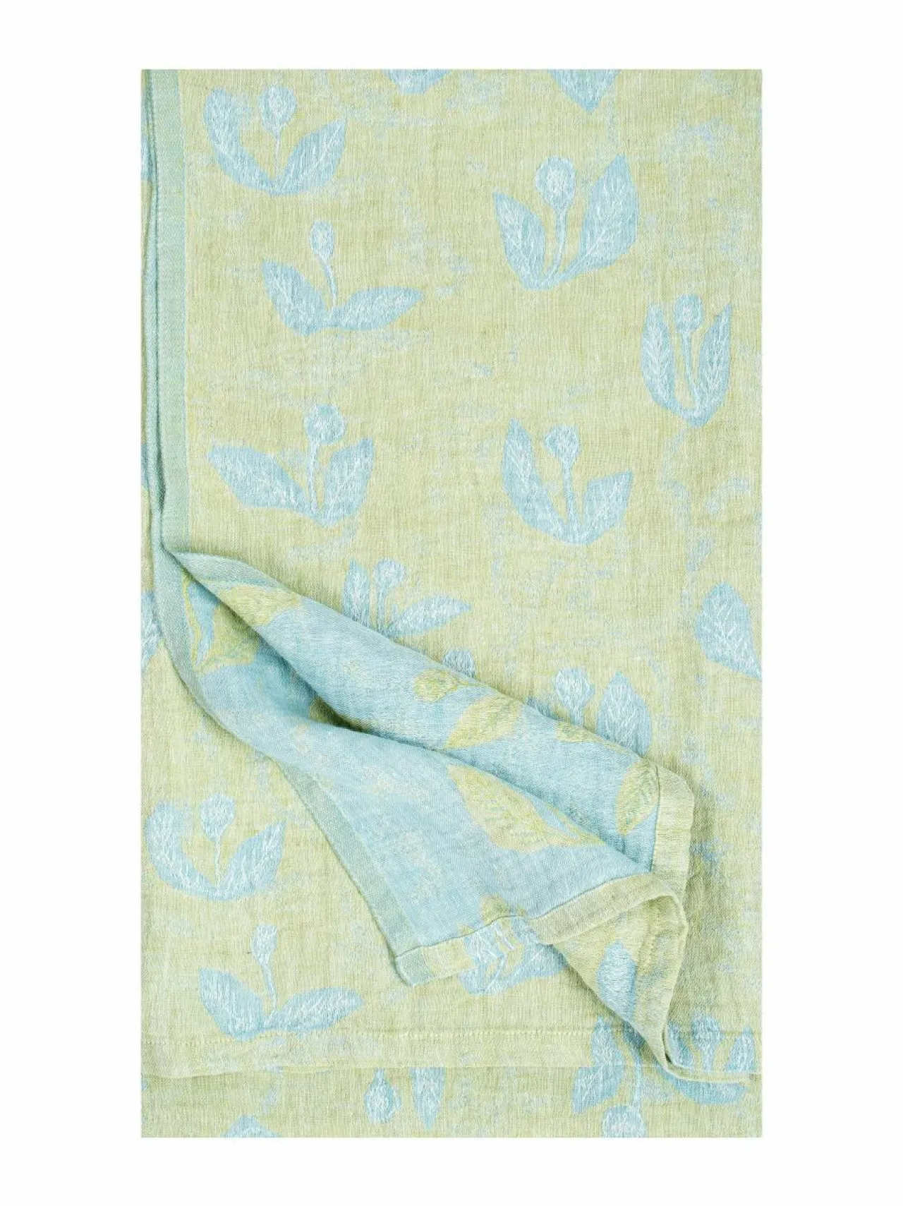 Keittiö- & Kattaustekstiilit|Lapuan Kankurit Kesäkukka-pellavapöytäliina 145 x 260 cm 1 LIME-LIGHT BLUE