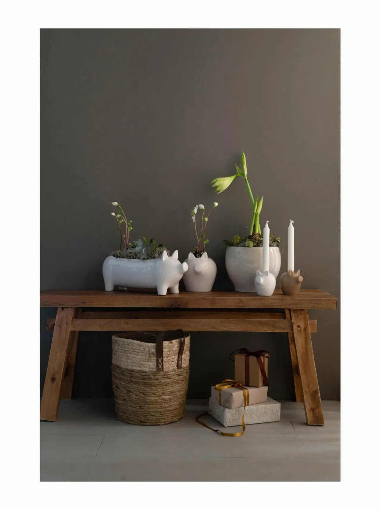 Ruukut & Istutusastiat|Wikholm Form Kim Pig S -ruukku 27 x 9 x 11 cm WHITE MELANGE