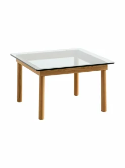 Pöydät|HAY Kofi-sohvapöytä, 60 x 60 cm OAK / CLEAR GLASS