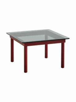 Pöydät|HAY Kofi-sohvapöytä, 60 x 60 cm BARN RED / GREY TINTED GLASS