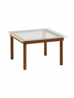 Pöydät|HAY Kofi-sohvapöytä, 60 x 60 cm WALNUT / CLEAR REEDED GLASS