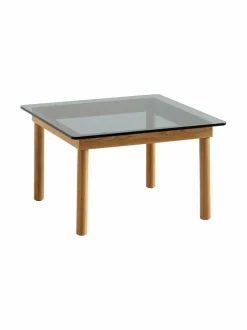 Pöydät|HAY Kofi-sohvapöytä, 60 x 60 cm OAK / GREY TINTED GLASS