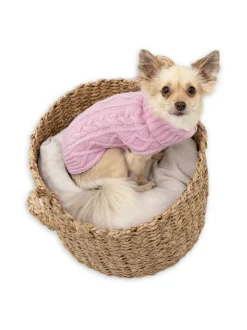 Koiran Vaatteet|Oliver's Life & Style Koiran neule, palmikko, PINKKI