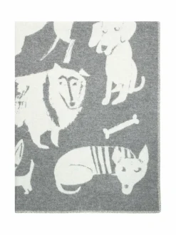 Huovat & Päiväpeitot|Lapuan Kankurit Koirapuisto-villahuopa, 130 x 180 cm 1 GREY-WHITE