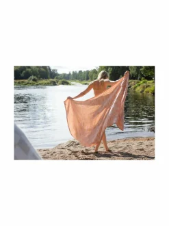 Keittiö- & Kattaustekstiilit|Lapuan Kankurit Koodi-pellavapyyhe 3 RUST-ROSE