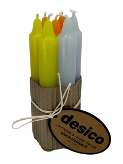 Kynttilät & Lyhdyt|Desico Kruunukynttilät 7 kpl SPRING LIME ORANGE MIX