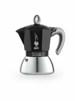 Tee, Kahvi & Vesi|Bialetti 4-kupin Moka Express Induction -mutteripannu induktioliedelle BLACK