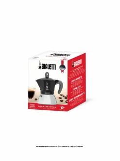 Tee, Kahvi & Vesi|Bialetti 4-kupin Moka Express Induction -mutteripannu induktioliedelle BLACK