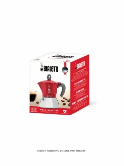 Tee, Kahvi & Vesi|Bialetti 2-kupin Moka Expresss Induction -mutteripannu induktioliedelle RED