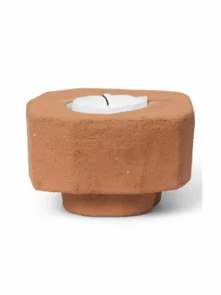Kynttilät & Lyhdyt|Ferm Living Kurinu-kynttilänjalka TERRACOTTA