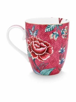 Mukit & Kupit & Asetit|PIP Studio Large Flower Festival -muki 350 ml DARK PINK