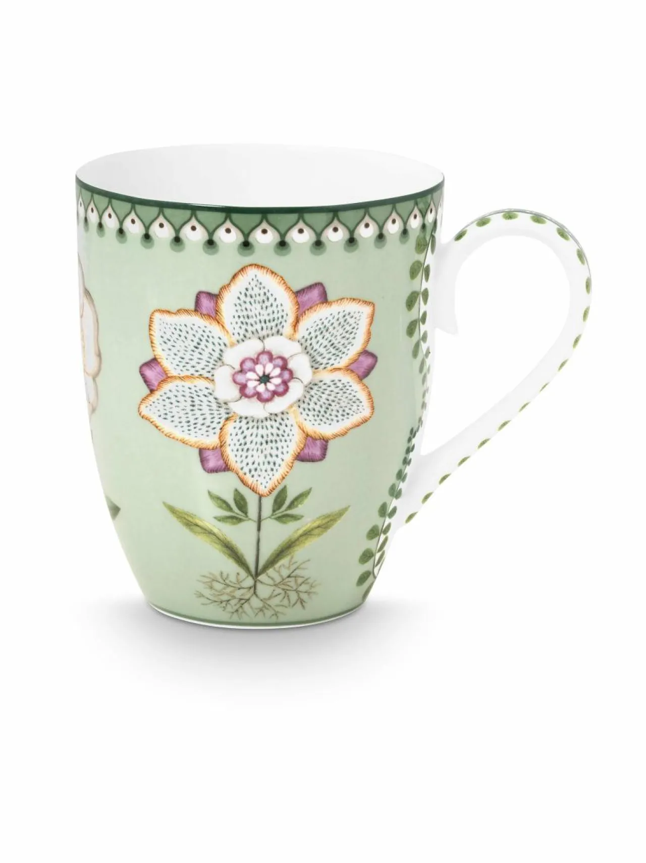 Mukit & Kupit & Asetit|PIP Studio Large Lily & Lotus -posliinimuki 350 ml LIGHT GREEN