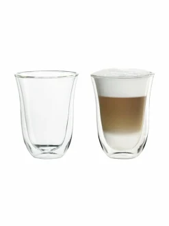 Kahvin- & Vedenkeittimet|Delonghi Latte Macchiato Thermo -lasi, 220 ml x 2 kpl KIRKAS