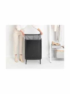 Pyykkihuolto|Brabantia Laundry Bin -pyykkikori, 2x45L MATT BLACK