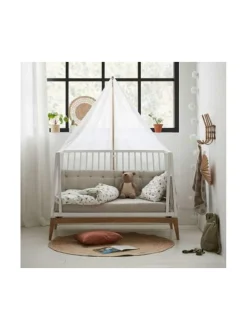 Lasten Kalusteet|Leander Luna Pinnasänky muunnossarjalla 120x60cm - Valkoinen/Tammi VALKOINEN, TAMMI