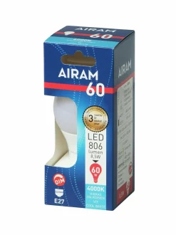 Lamput|Airam LED A60 840 806lm E27 DIM OP -lamppu WHITE