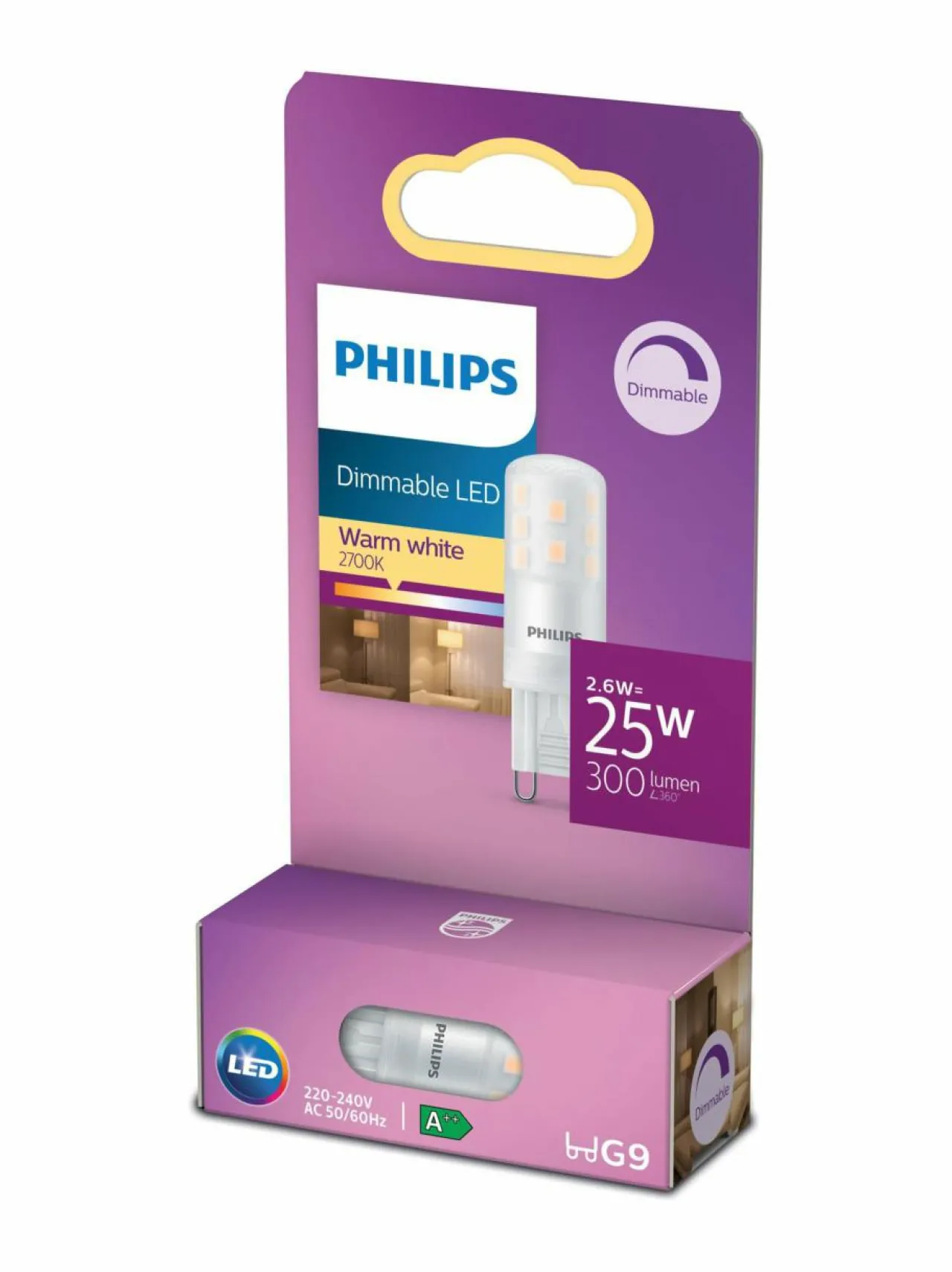 Lamput|Philips LED Capsule 25W G9 Warm Dimmable -polttimo WHITE