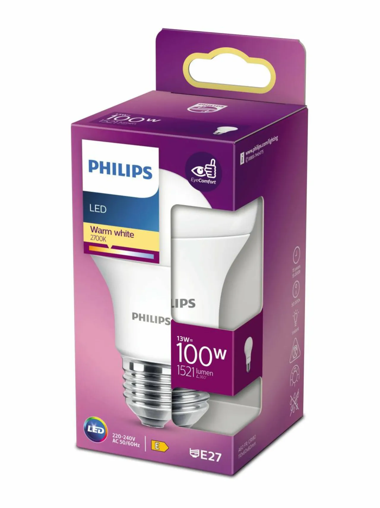 Lamput|Philips LED Classic 100W E27 Warm -lamppu WHITE