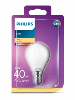 Lamput|Philips LED Classic 4,3W(40W) P45 E14 -mainoslamppu WHITE