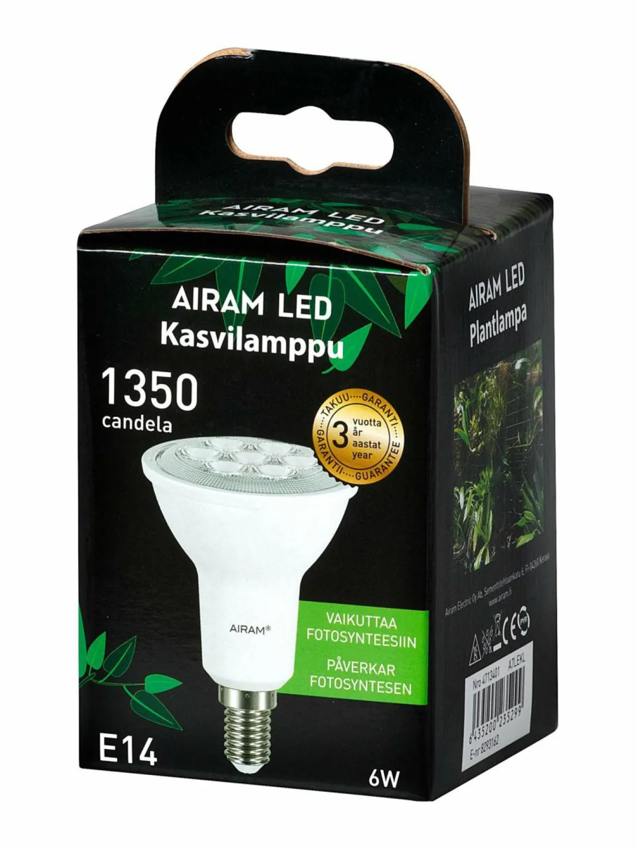 Lamput|Airam Led Plant E14 6W -lamppu KIRKAS