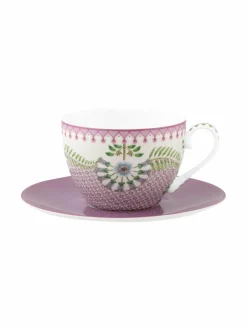 Mukit & Kupit & Asetit|PIP Studio Lily&Lotus -kuppi ja lautanen 280 ml LILAC