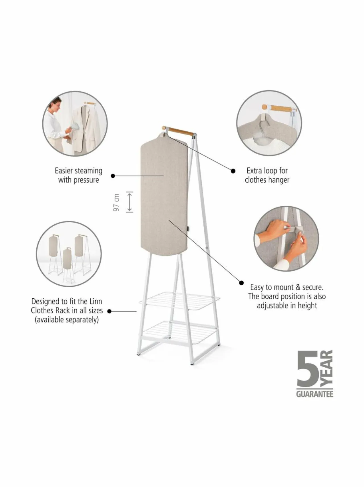 Pyykkihuolto|Brabantia Linn Steam Board -höyrytyslauta GREY