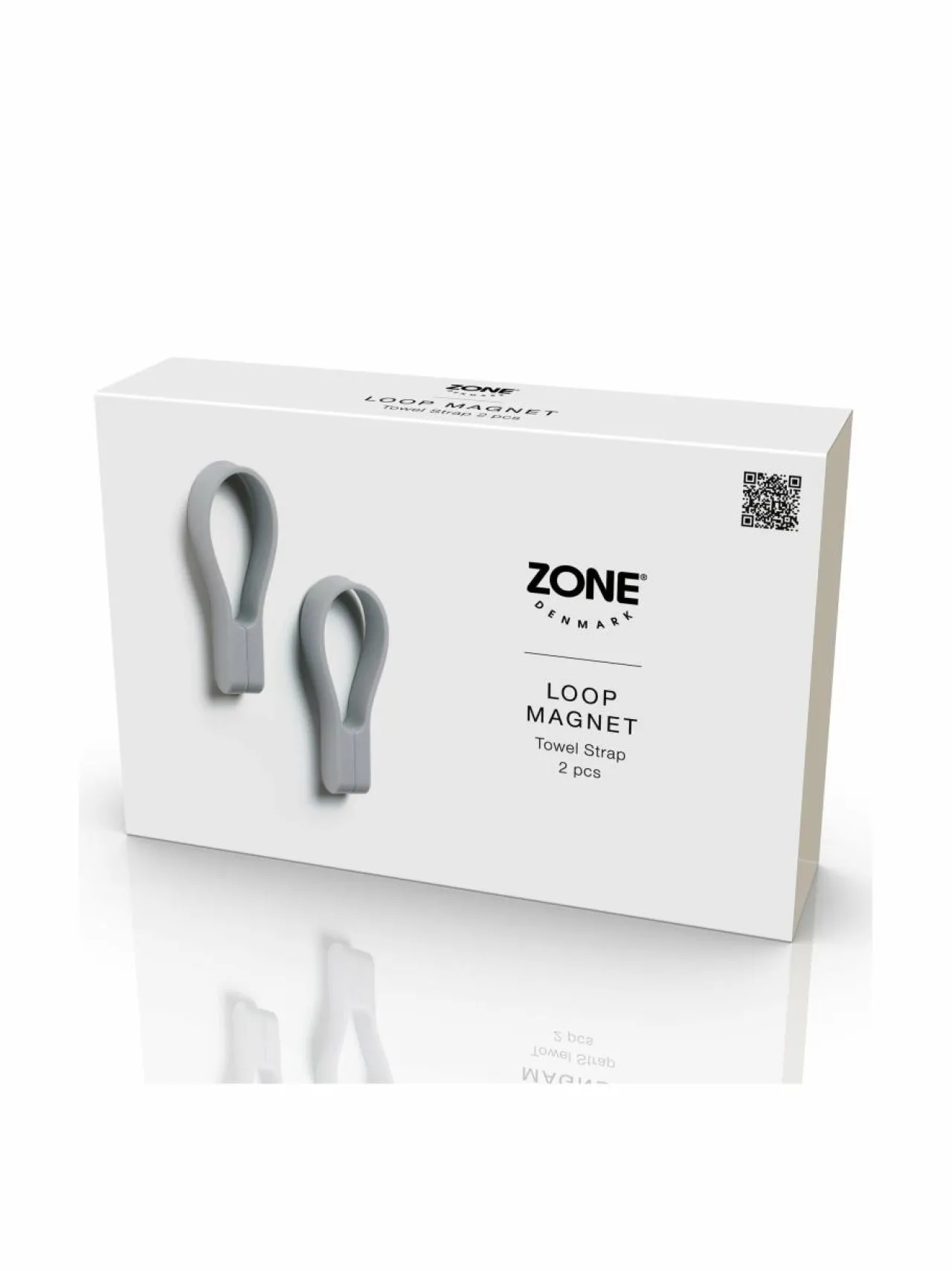 Kylpyhuonetarvikkeet|Zone Denmark Loop-pyyheripustin magneetilla 2 kpl GULL GREY